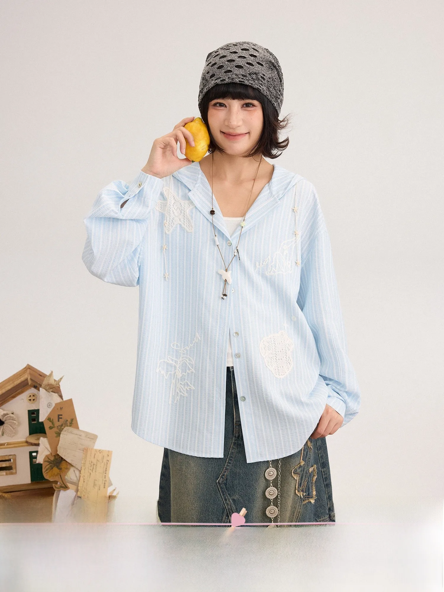 Original Striped Handmade Light Oxygen Hooded Shirt Women's Loose Fit Long Sleeve Breathable Casual Shirt Spring Season
Original Striped Handmade Light Oxygen Hooded Shirt Women's Loose Fit Long Sleeve Breathable Casual Shirt Spring Season