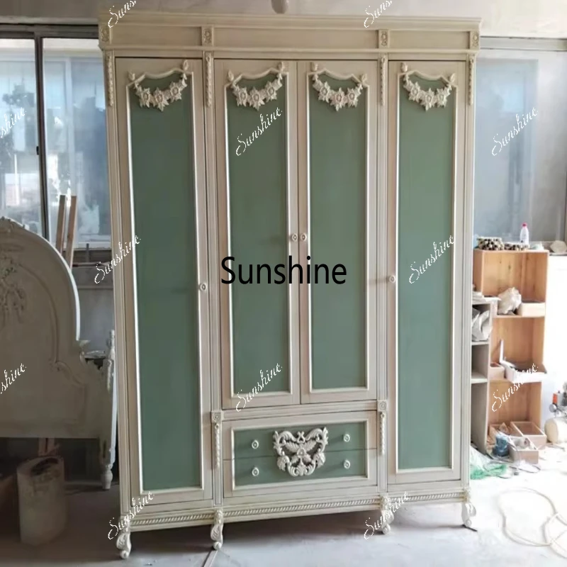 French rural solid wood light luxury carved wardrobe pastoral retro old imitation
French rural solid wood light luxury carved wardrobe pastoral retro old imitation