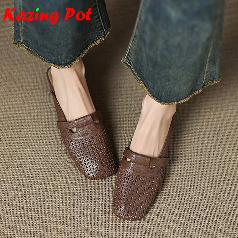 Мюли из овчины Krazing Pot, винтажные туфли с квадратным носком на низком каблуке, весенне-осенняя обувь с ажурным декором, женские туфли без застежек
Мюли из овчины Krazing Pot, винтажные туфли с квадратным носком на низком каблуке, весенне-осенняя обувь с ажурным декором, женские туфли без застежек