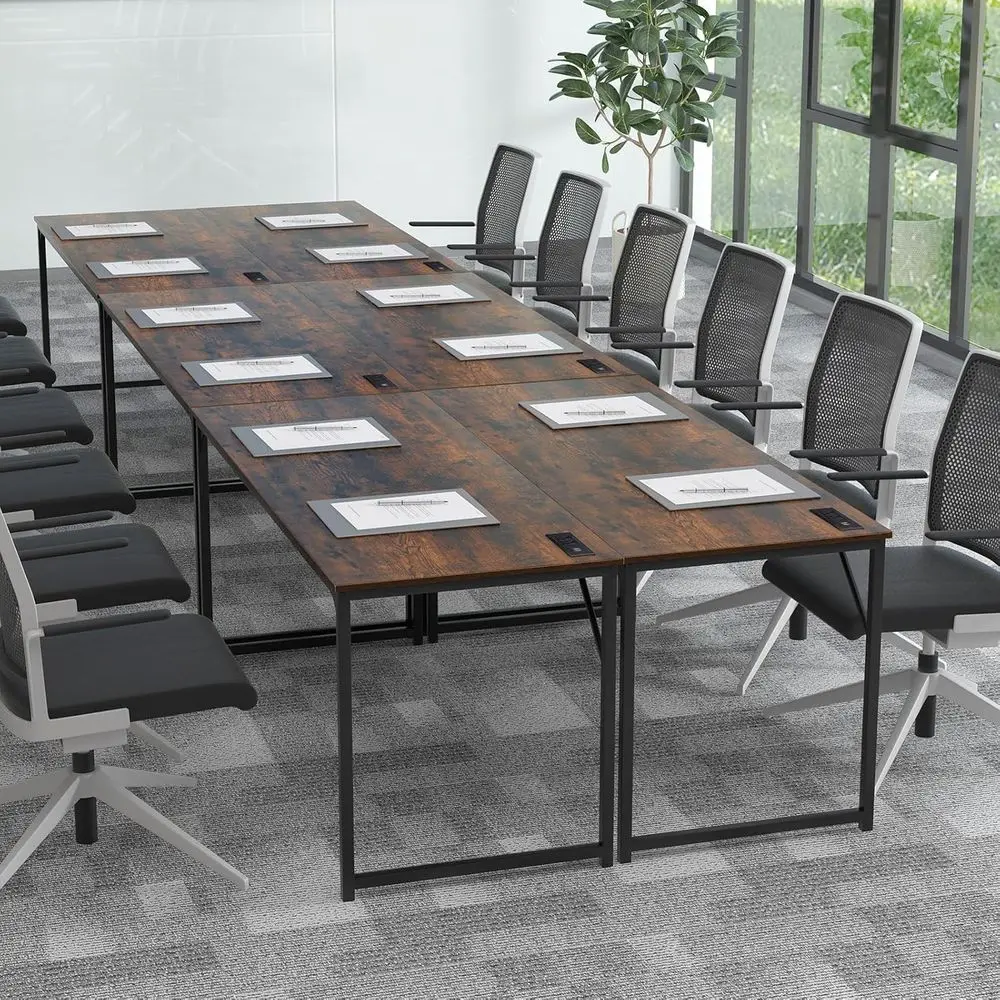 30 Desk Conference Table with Charging Port, 6-Piece 60x24 Large Meeting Desks with Storage, Compact Seminar Tables for 12, Offi
30 Desk Conference Table with Charging Port, 6-Piece 60x24 Large Meeting Desks with Storage, Compact Seminar Tables for 12, Offi