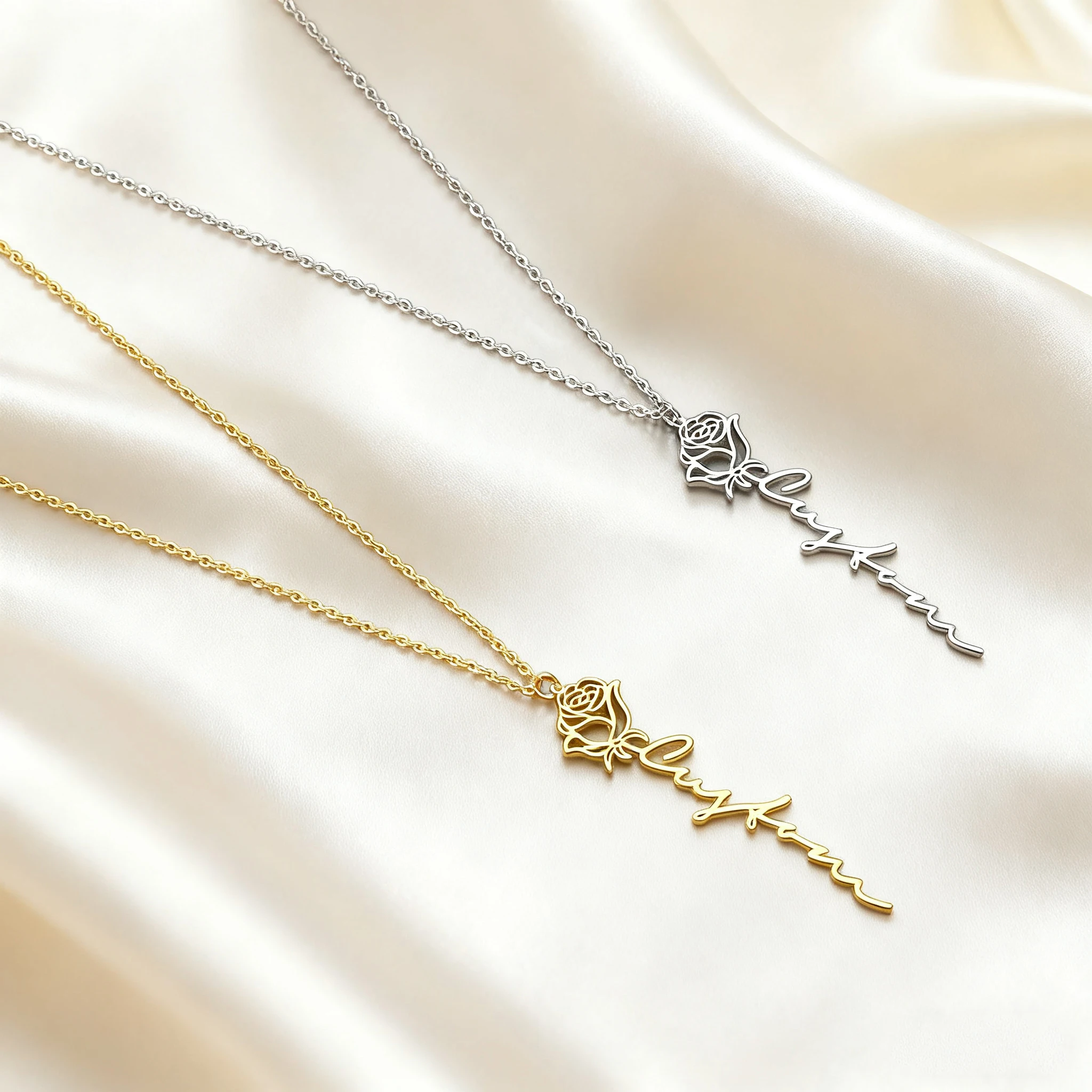 Unift ожерелья с цветком на заказ, персонализированное ожерелье из нержавеющей стали с буквами и именем, ожерелье с подвеской по индивидуальному заказу для друга 
Unift ожерелья с цветком на заказ, персонализированное ожерелье из нержавеющей стали с буквами и именем, ожерелье с подвеской по индивидуальному заказу для друга