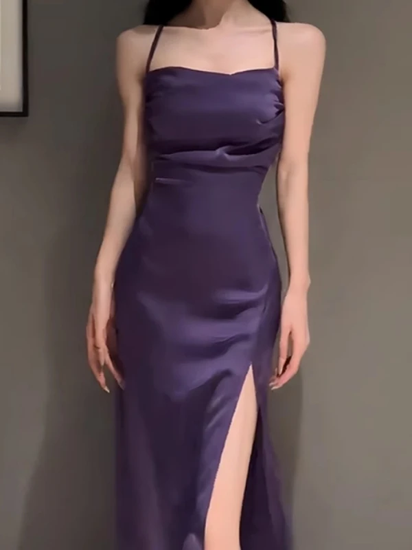 Sensual Purple Strapless Long Dress Women's Summer New Style Waist Cinching Slimming Split Bodycon Dress Citywalk Suits
Sensual Purple Strapless Long Dress Women's Summer New Style Waist Cinching Slimming Split Bodycon Dress Citywalk Suits