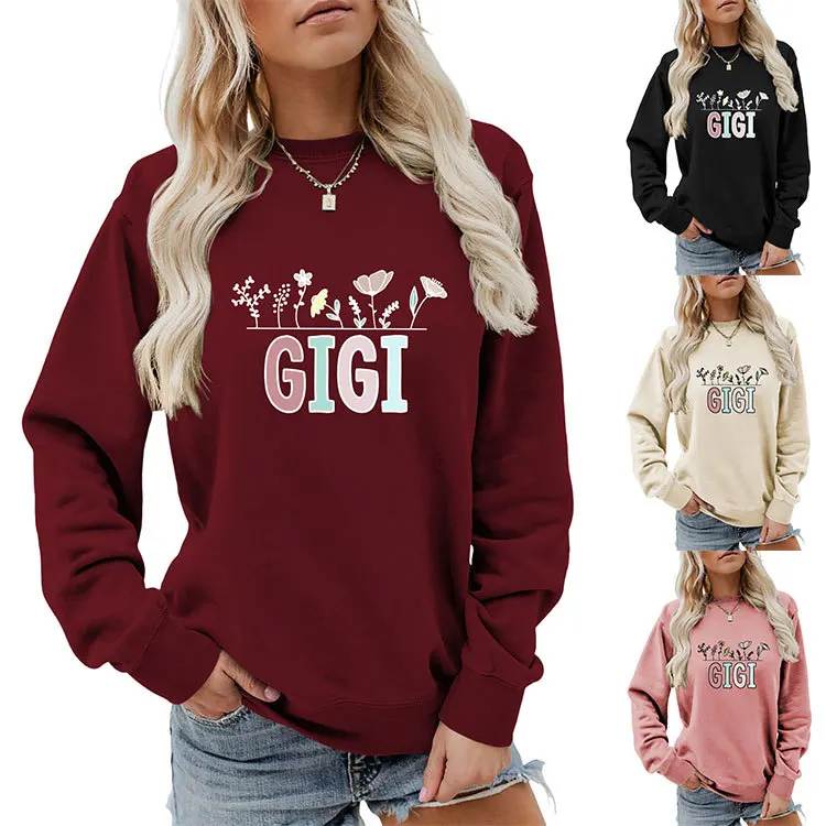 Autumn women gigi font flower and grass print loose fashion pullover top casual long-sleeved round neck hoodie new women's hoodi
Autumn women gigi font flower and grass print loose fashion pullover top casual long-sleeved round neck hoodie new women's hoodi