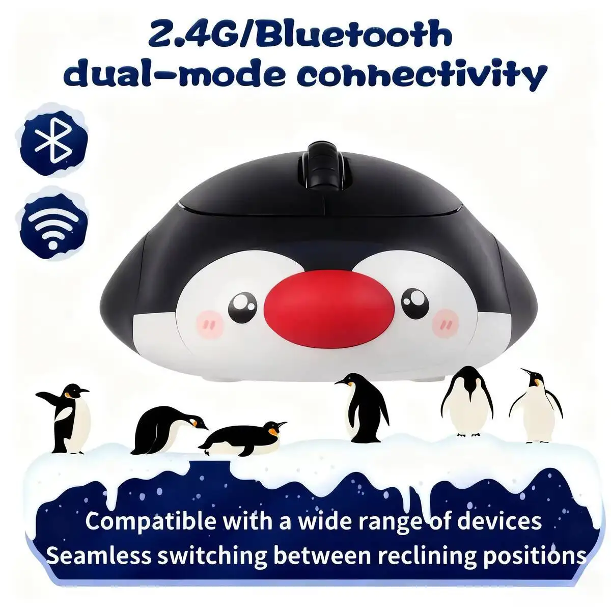 Kawaii Cartoon Penguin Bluetooth Wireless Dual-mode Mouse Ergonomics Type-C Charging Silent Optical Mause For Copmuter Kid Gifts
Kawaii Cartoon Penguin Bluetooth Wireless Dual-mode Mouse Ergonomics Type-C Charging Silent Optical Mause For Copmuter Kid Gifts