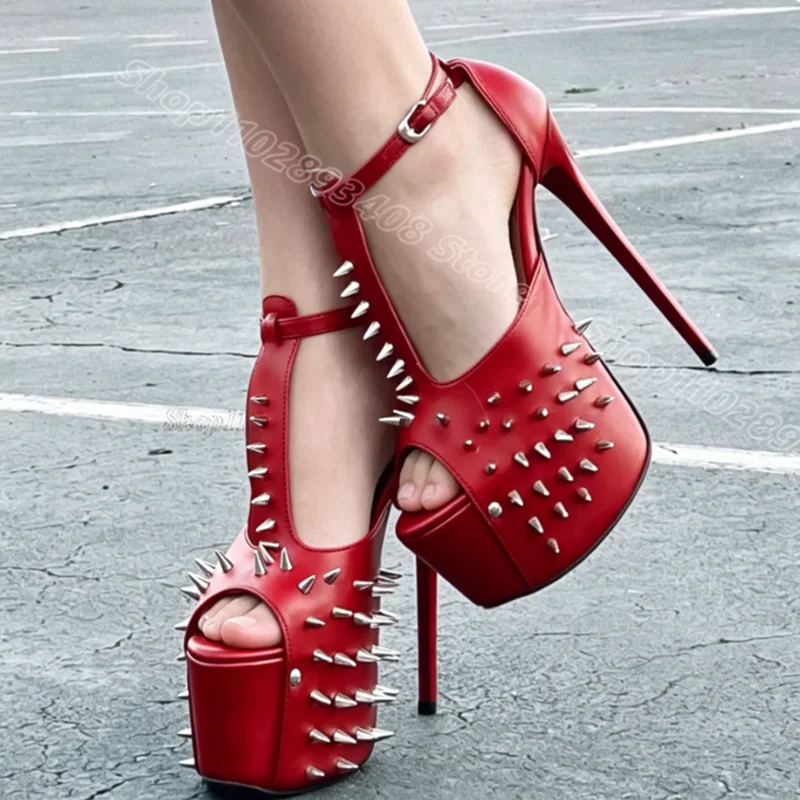 Black Rivet Decor Platform Sandals Peep Toe Ankle Buckle T Strap New Fashion Women Party Dress Sexy Sandals Zapatos Para Mujere
Black Rivet Decor Platform Sandals Peep Toe Ankle Buckle T Strap New Fashion Women Party Dress Sexy Sandals Zapatos Para Mujere