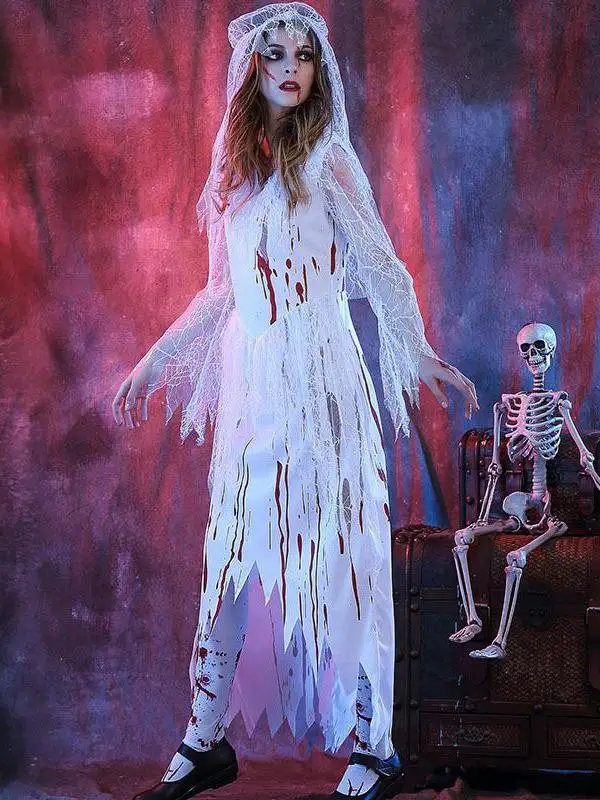 Halloween Cosplay Bloody Ghost Bride Costume Women's Traditional Ethnic Stage Wear Customizable Chinese Brand No.5806
Halloween Cosplay Bloody Ghost Bride Costume Women's Traditional Ethnic Stage Wear Customizable Chinese Brand No.5806