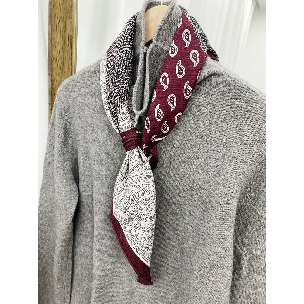 2026 Double-Sided Silk Wool Paisley Scarf for Women Elegant Vintage Dark Red Gray Patchwork Square Scarf Muffler Ladies
2026 Double-Sided Silk Wool Paisley Scarf for Women Elegant Vintage Dark Red Gray Patchwork Square Scarf Muffler Ladies