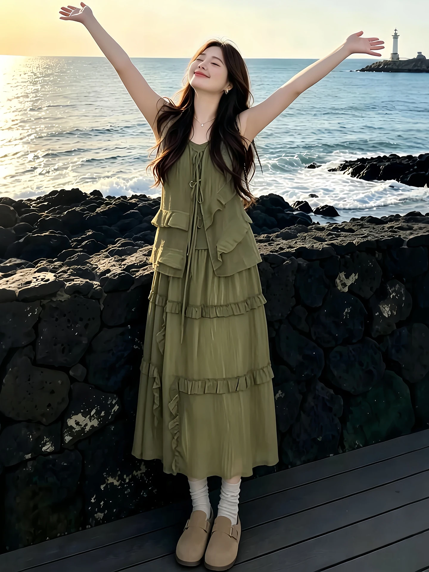 Elegant Summer Outfit Beautiful Strap Top Ladylike High Waist Skirt Casual Women's Fashion Set High Quality Comfortable Material
Elegant Summer Outfit Beautiful Strap Top Ladylike High Waist Skirt Casual Women's Fashion Set High Quality Comfortable Material