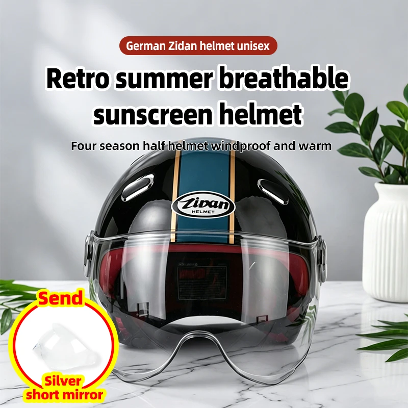 German 105 Zidan Retro Half Helmet Men's and Women's Motorcycles, Electric Vehicles, Summer Breathable, Sunscreen, Durable
German 105 Zidan Retro Half Helmet Men's and Women's Motorcycles, Electric Vehicles, Summer Breathable, Sunscreen, Durable