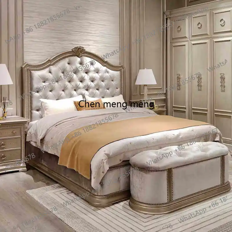 Американская кровать из массива дерева, цвета шампанского золота, с гравировкой, французская, двуспальная, для главной спальни, кровать размера «queen-size», свадебная кровать.
Американская кровать из массива дерева, цвета шампанского золота, с гравировкой, французская, двуспальная, для главной спальни, кровать размера «queen-size», свадебная кровать.