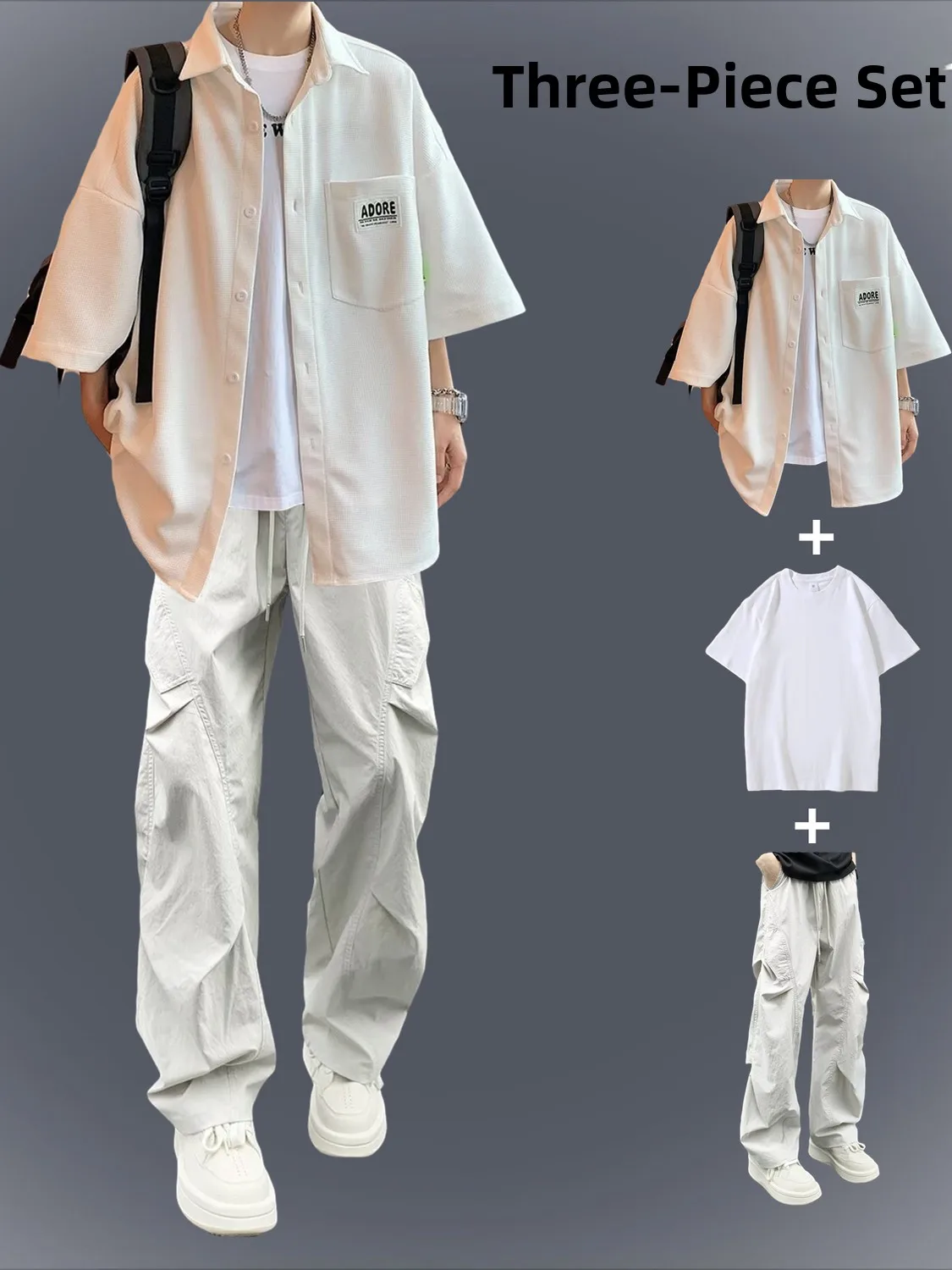 Summer Casual Men's Short Sleeve Shirt Cool Trendy Teenage Male Fashionable Set Boys Cool Handsome Leisure Clothes
Summer Casual Men's Short Sleeve Shirt Cool Trendy Teenage Male Fashionable Set Boys Cool Handsome Leisure Clothes