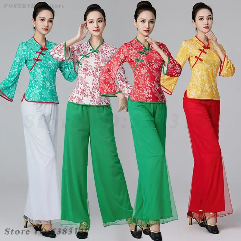 Chinese Fan Folk Dancing Clothes Traditional National Dance Costume Classical Dance Yangko Performance Clothes Women Hanfu Suit
Chinese Fan Folk Dancing Clothes Traditional National Dance Costume Classical Dance Yangko Performance Clothes Women Hanfu Suit