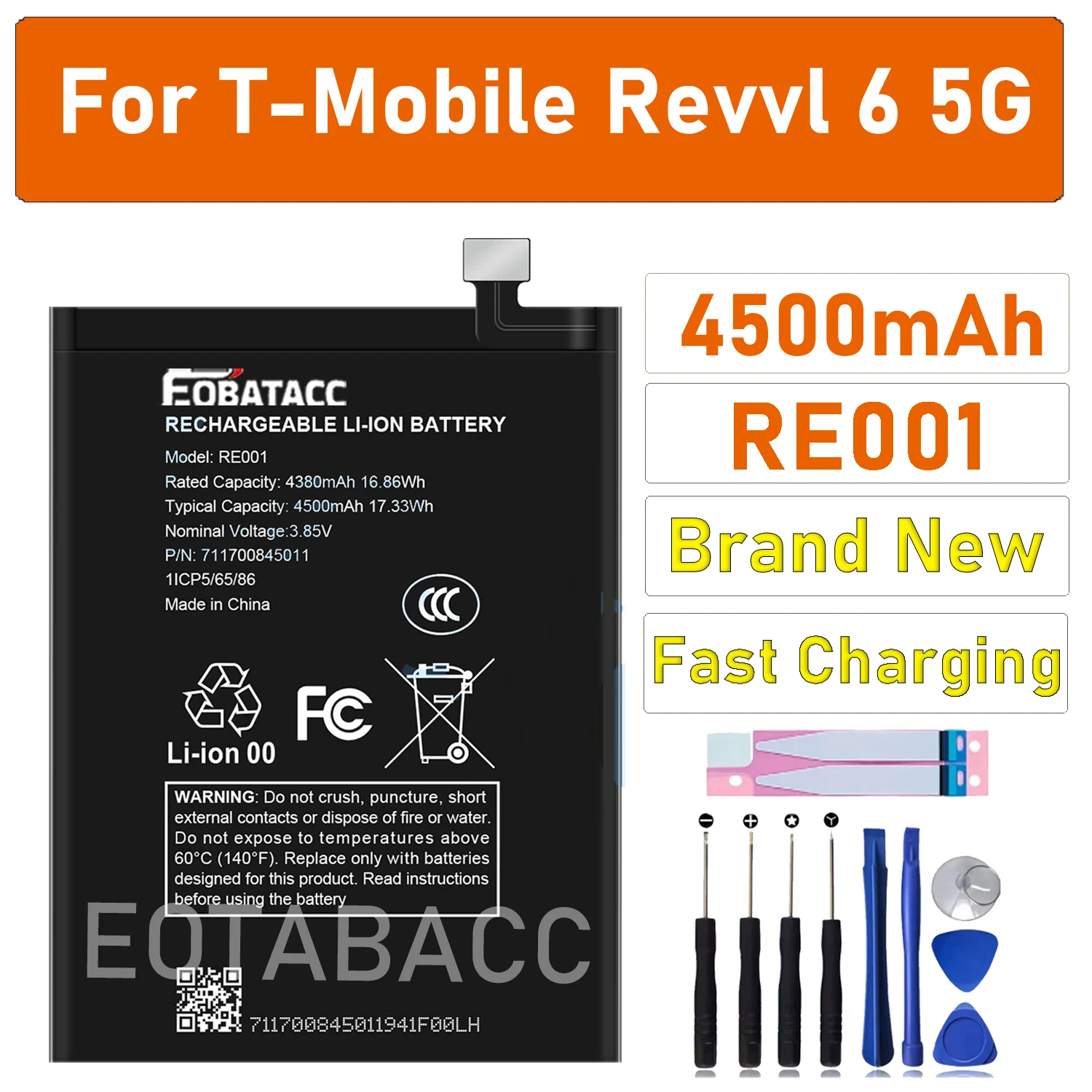 RE001 Battery for T-Mobile REVVL 6 5G Battery for 4380MAH/4500MAH Mobile Phone Battery
RE001 Battery for T-Mobile REVVL 6 5G Battery for 4380MAH/4500MAH Mobile Phone Battery