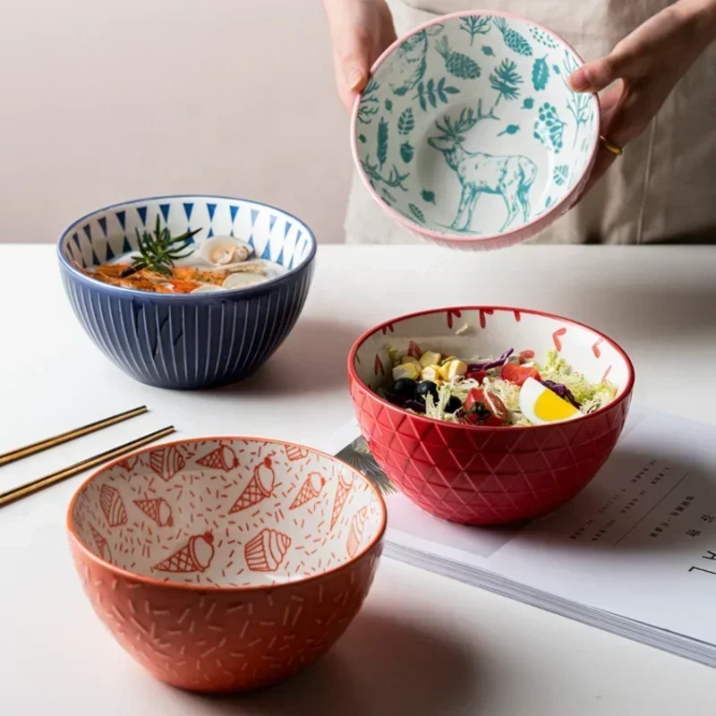Ceramic Creative Noodle Bowl restaurant homestay family personality salad bowl lovely fashion family bowl
Ceramic Creative Noodle Bowl restaurant homestay family personality salad bowl lovely fashion family bowl