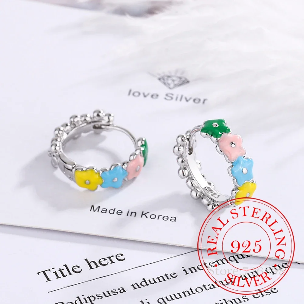 Серьги из стерлингового серебра 925 пробы, модные новые серьги-кольца с эмалью и цветком, с пряжкой для ушей, pendientes plata 925
Серьги из стерлингового серебра 925 пробы, модные новые серьги-кольца с эмалью и цветком, с пряжкой для ушей, pendientes plata 925