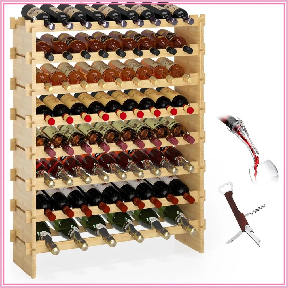 Natural Bamboo Wine Rack, Freestanding Floor Stackable Storage for Kitchen Bar Cabinet
Natural Bamboo Wine Rack, Freestanding Floor Stackable Storage for Kitchen Bar Cabinet