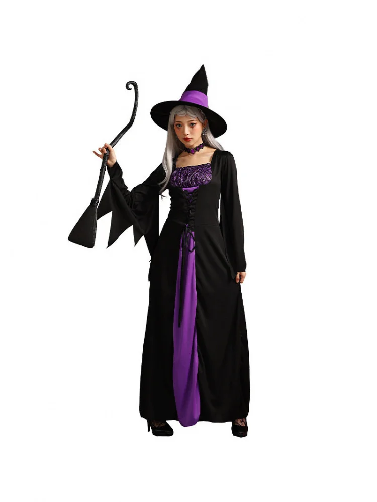 Halloween Witch Costume Performance Festival Party Magic Witch Long Dress Cosplay Outfit Women's Traditional Stage Clothing
Halloween Witch Costume Performance Festival Party Magic Witch Long Dress Cosplay Outfit Women's Traditional Stage Clothing