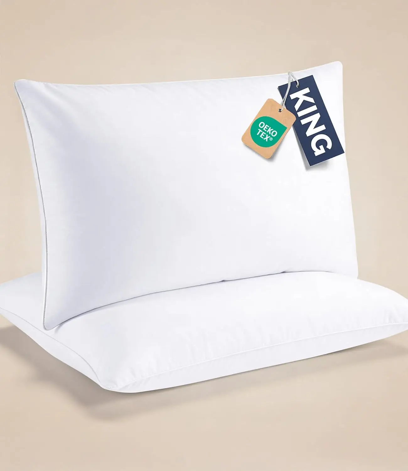 Ultra Thin Flat Pillows for Sleeping - King Size Set of 2 - Soft Down Alternative for Back & Stomach Sleepers - Low Loft Support 20"x36" White
Ultra Thin Flat Pillows for Sleeping - King Size Set of 2 - Soft Down Alternative for Back & Stomach Sleepers - Low Loft Support 20"x36" White