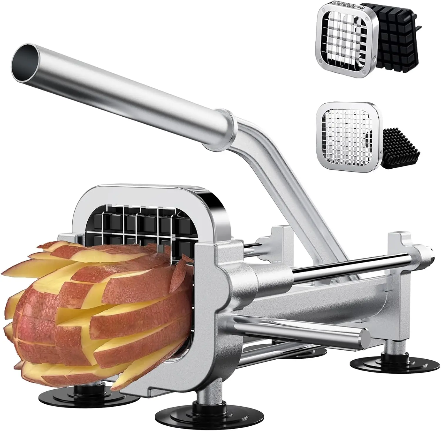French Fry Cutter, Heavy Duty Potato Slicer, Stainless Steel Potato Chopper Set with 1/2 and 3/8 Inch Blades for Sweet Potato, C
French Fry Cutter, Heavy Duty Potato Slicer, Stainless Steel Potato Chopper Set with 1/2 and 3/8 Inch Blades for Sweet Potato, C