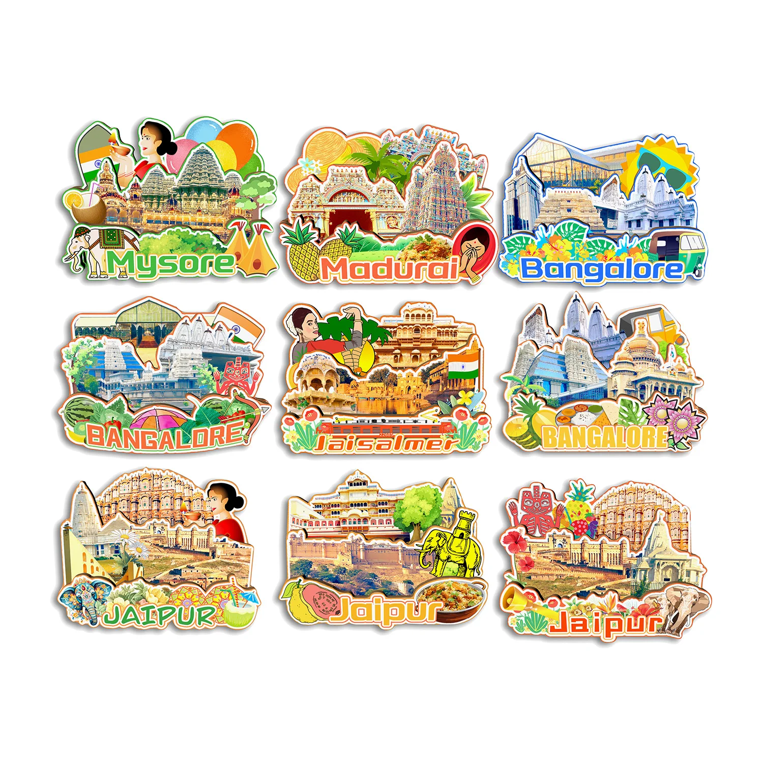 Jaipur Bangalore Madurai Mysore Amritsar India Fridge Magnet Travel Souvenir Gift
Jaipur Bangalore Madurai Mysore Amritsar India Fridge Magnet Travel Souvenir Gift