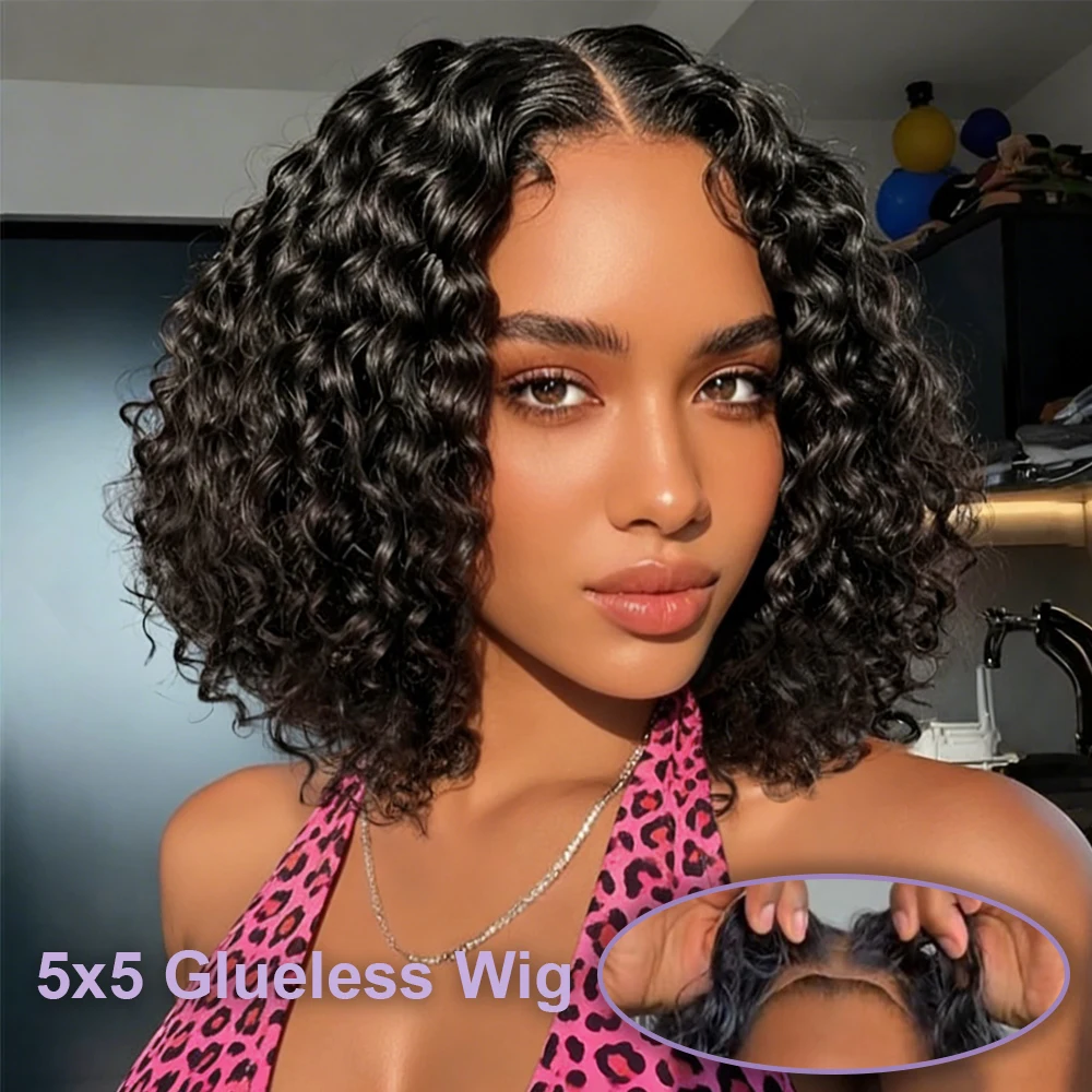 200%Density 5x5 Glueless Wig Human Hair 4x4 Lace Front Water Wave Curly Short Bob Wig 13x4 13x6 HD Lace Frontal Wigs Hot Seller
200%Density 5x5 Glueless Wig Human Hair 4x4 Lace Front Water Wave Curly Short Bob Wig 13x4 13x6 HD Lace Frontal Wigs Hot Seller