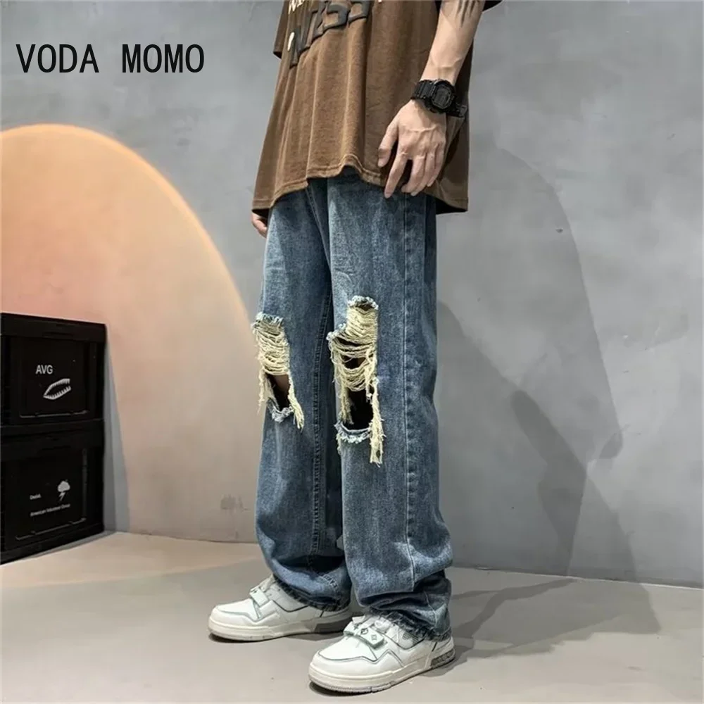 streetwear jean femme baggy wide leg denim Jeans for men Man casual pants Men's jeans ripped hole Male trousers mens pantalon
streetwear jean femme baggy wide leg denim Jeans for men Man casual pants Men's jeans ripped hole Male trousers mens pantalon