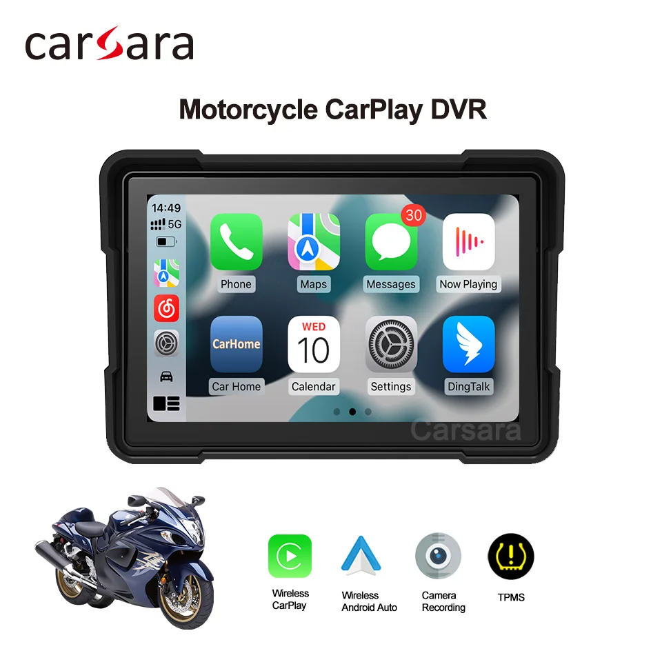 Portable Motorcycle CarPlay DVR Screen Wireless Motorbike Android Auto Monitor Navigation Display Tablet with Front Rear Camera
Portable Motorcycle CarPlay DVR Screen Wireless Motorbike Android Auto Monitor Navigation Display Tablet with Front Rear Camera