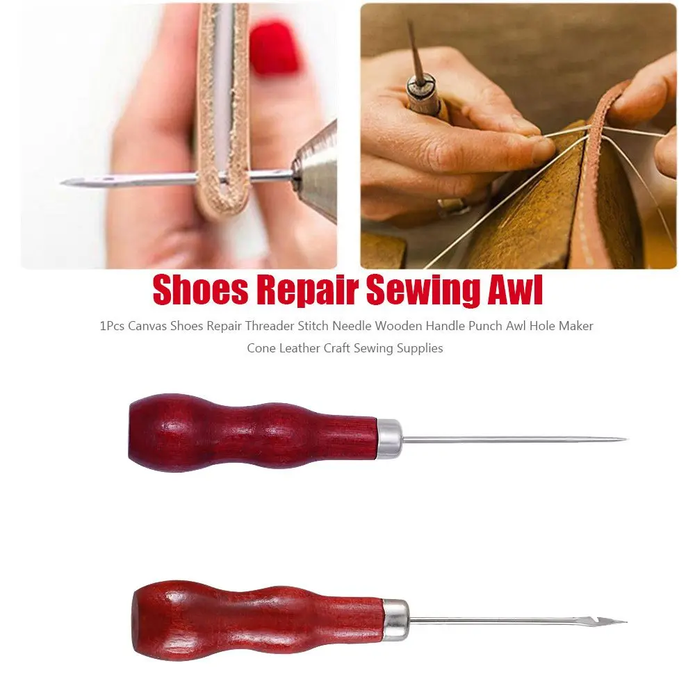 DIY Wooden Handle Punch Canvas Shoes Drill Hand Stitcher Hole Maker Sewing Awl Shoe Repair Needles
DIY Wooden Handle Punch Canvas Shoes Drill Hand Stitcher Hole Maker Sewing Awl Shoe Repair Needles
