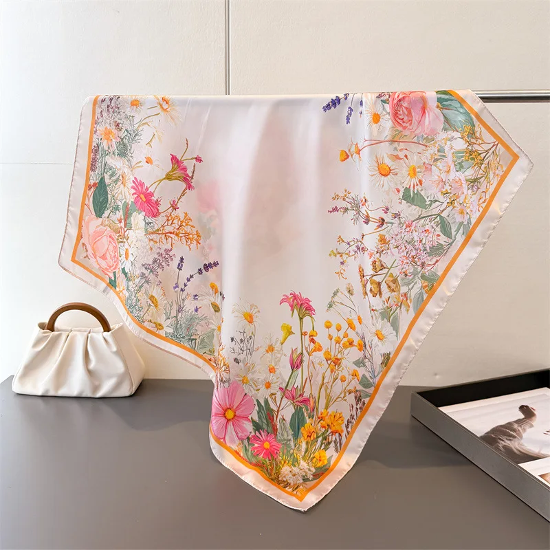 Luxury Floral 70cm Square Scarves Women's Silk Scarf Spring and Summer Bandana Small Neckties Hairbands Foulard Shawl
Luxury Floral 70cm Square Scarves Women's Silk Scarf Spring and Summer Bandana Small Neckties Hairbands Foulard Shawl