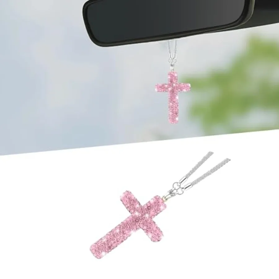 Bling Car Hanging Ornament, Cross Crystal Rhinestone Vehicle Rear View Mirror Pendant, Diamond Religious Rearview Mirror Decora
Bling Car Hanging Ornament, Cross Crystal Rhinestone Vehicle Rear View Mirror Pendant, Diamond Religious Rearview Mirror Decora