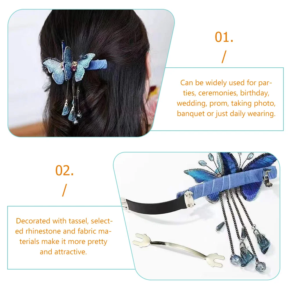 Butterfly Hair Clips Rhinestone Tassel Fabric Girls Hairpins Hair Accessories Wedding Party Prom Photos Banquet Daily Wear Women
Butterfly Hair Clips Rhinestone Tassel Fabric Girls Hairpins Hair Accessories Wedding Party Prom Photos Banquet Daily Wear Women