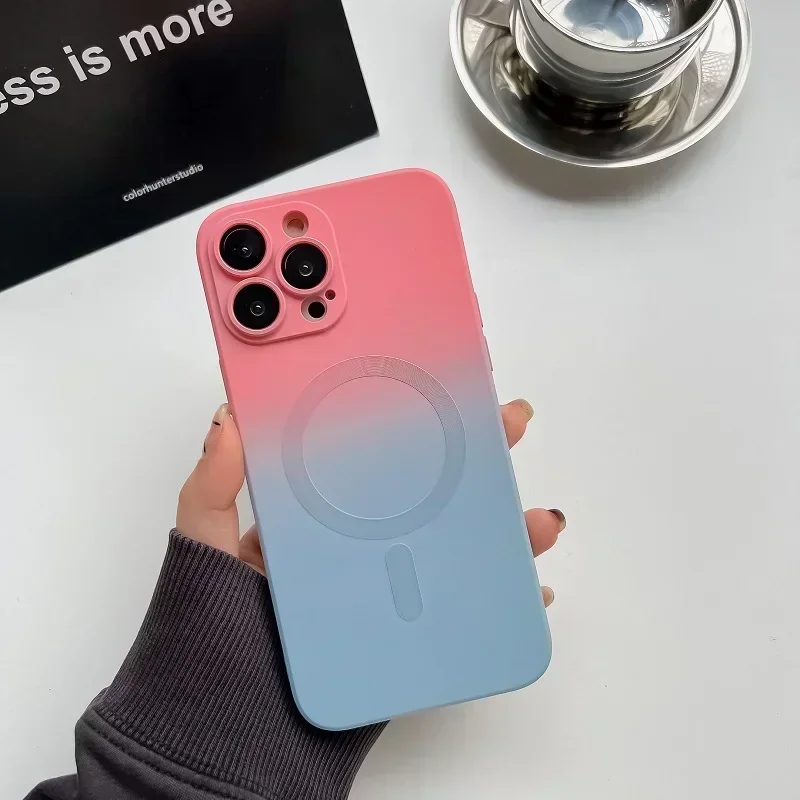 Gradient Color Silicone Case For iPhone 14 Plus 13 12 Pro Max Phone For Wireless Charging Camera Lens Protective Cover
Gradient Color Silicone Case For iPhone 14 Plus 13 12 Pro Max Phone For Wireless Charging Camera Lens Protective Cover