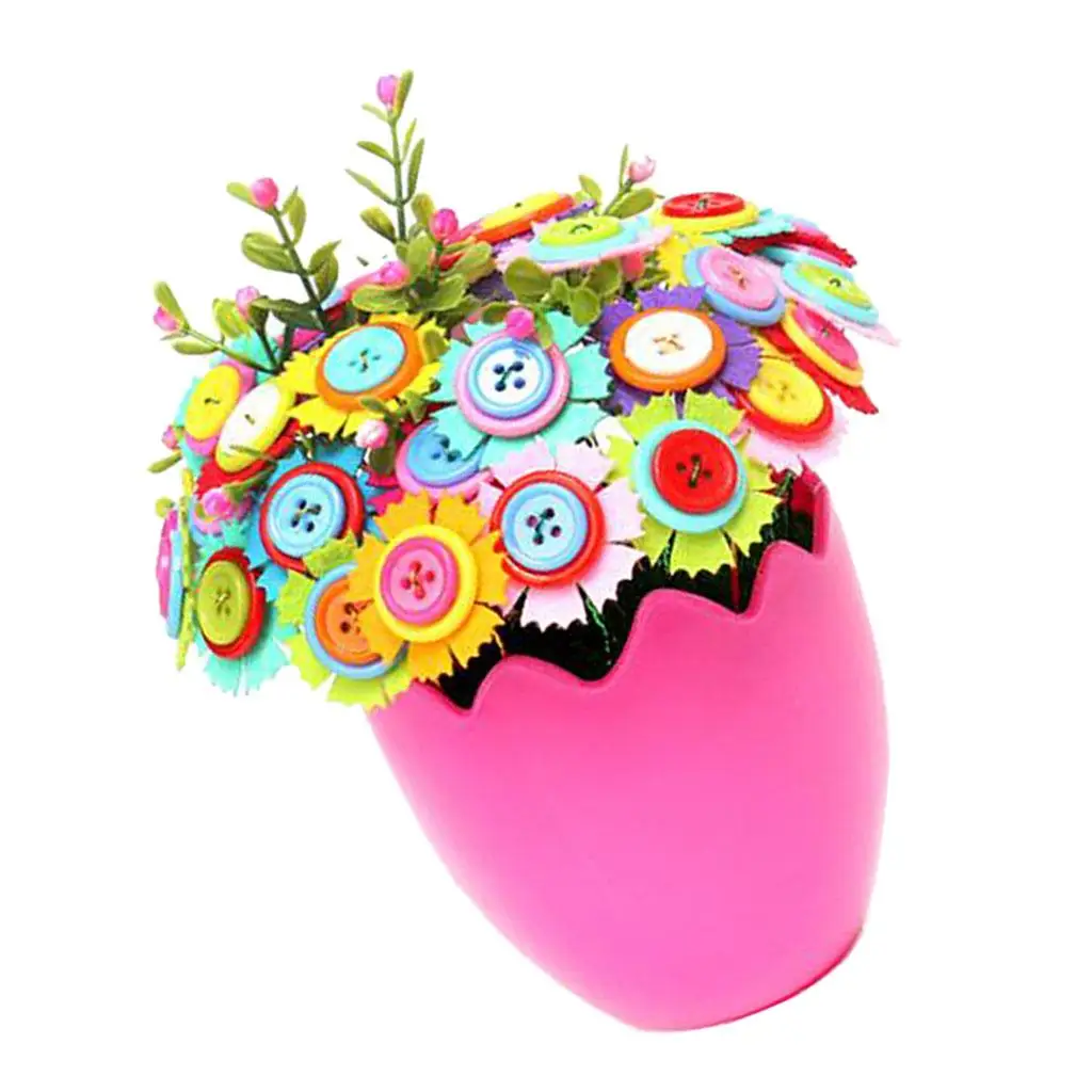Button Felt Bouquets Kits DIY Craft Material Package Handmade Flower Vase Craft Set with Floral Wire for Kids and Adults
Button Felt Bouquets Kits DIY Craft Material Package Handmade Flower Vase Craft Set with Floral Wire for Kids and Adults