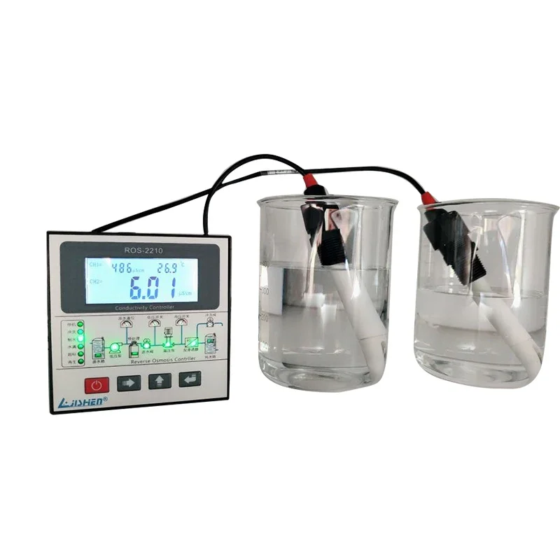 Digital Single-stage Reverse Osmosis Program Controller Two-way Conductivity Measurement ROS-2210
Digital Single-stage Reverse Osmosis Program Controller Two-way Conductivity Measurement ROS-2210