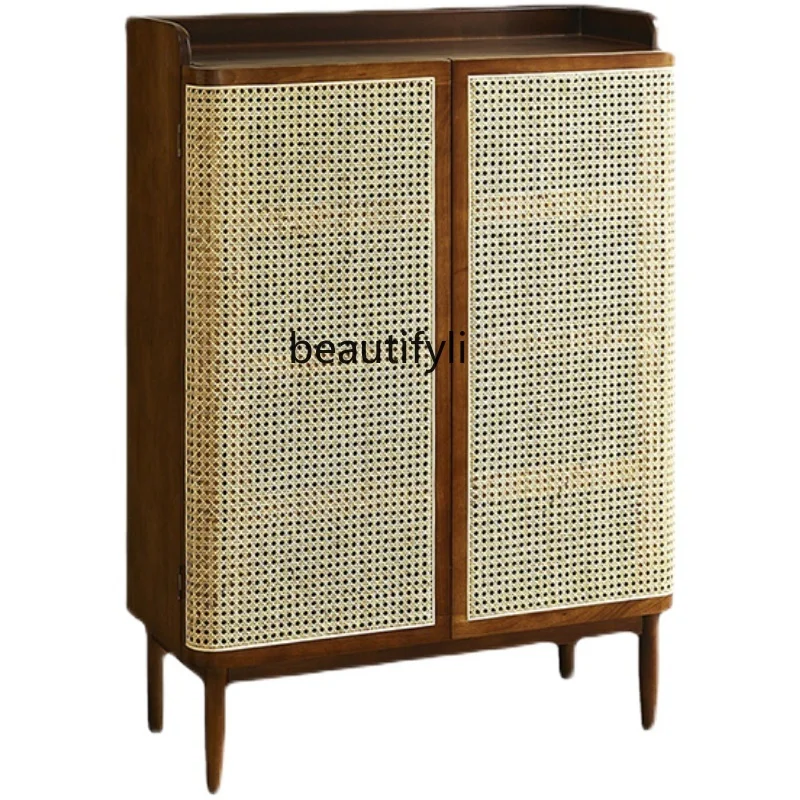 Japanese-Style Solid Wood Rattan Shoe Cabinet Storage Locker Retro Chic Style Entrance Cabinet Household
Japanese-Style Solid Wood Rattan Shoe Cabinet Storage Locker Retro Chic Style Entrance Cabinet Household