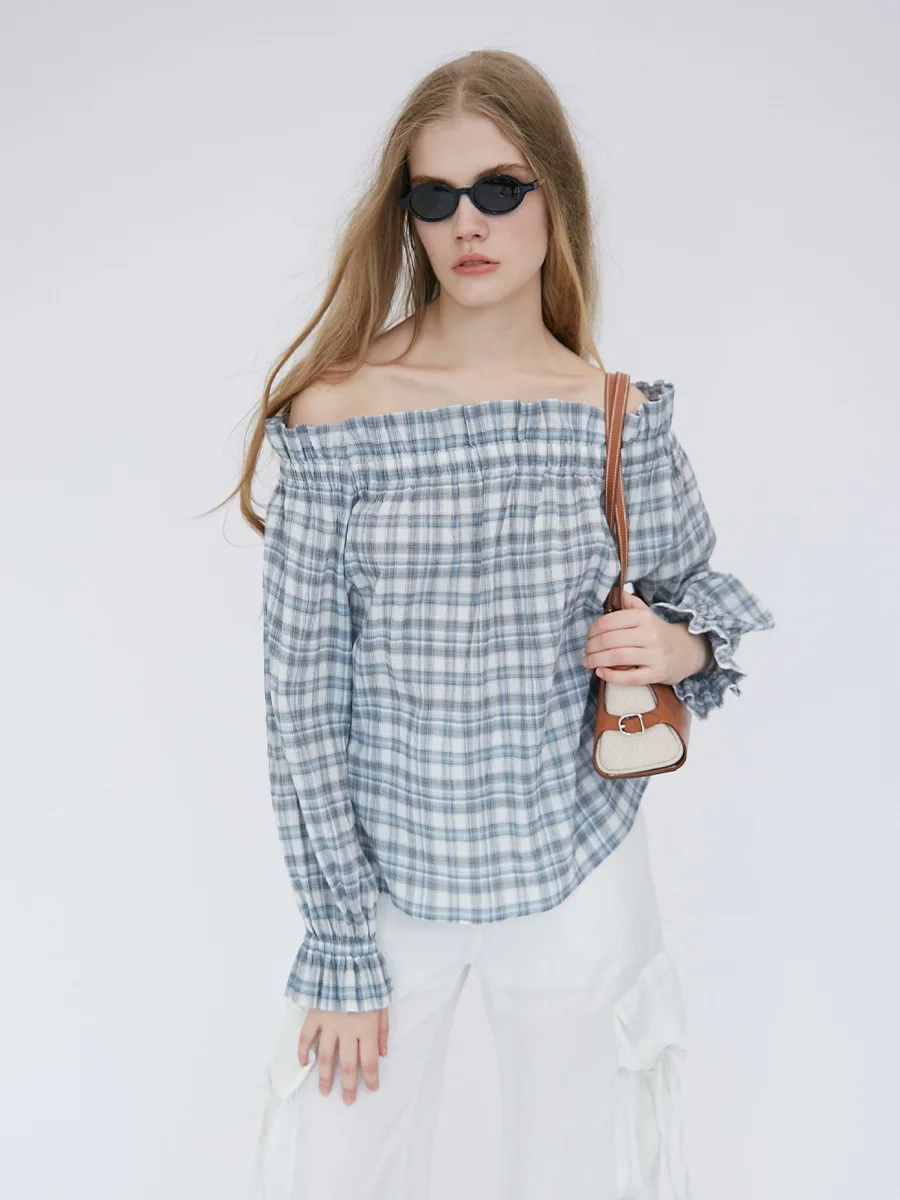 Brand MDNOTE Early Autumn Plaid One oulder Top Handpied by GoGoBuyer Loose Fit Cotton Blend Long Sve irt
Brand MDNOTE Early Autumn Plaid One oulder Top Handpied by GoGoBuyer Loose Fit Cotton Blend Long Sve irt