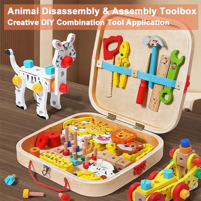 Montessori Children's Wooden Toys Toolbox Educational Nuts Screws Simulated Carpenter Assembly Repair Tools Creative Play Set
Montessori Children's Wooden Toys Toolbox Educational Nuts Screws Simulated Carpenter Assembly Repair Tools Creative Play Set