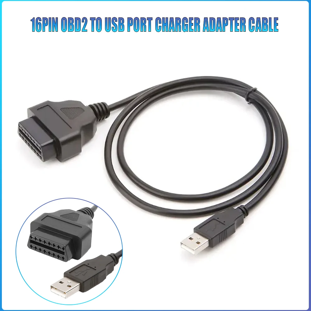 16Pin OBD2 To USB Port Adapter Cable Connector Diagnostic Tool Car accessories Car Charging Charger Convert USB Cable
16Pin OBD2 To USB Port Adapter Cable Connector Diagnostic Tool Car accessories Car Charging Charger Convert USB Cable