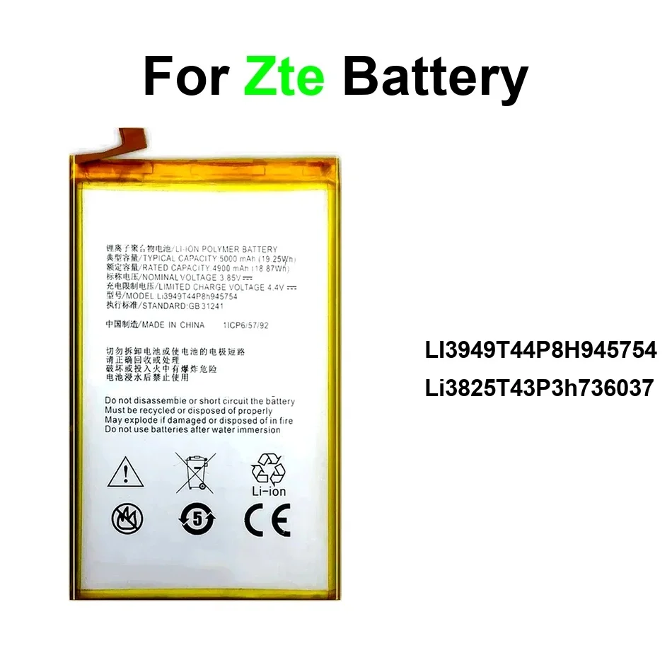 Mobile Phone Battery High-Efficiency Li3825t43p3h736037 LI3949T44P8H945754 2500-5000Mah For Zte Blade A2 V7 Plus Lite
Mobile Phone Battery High-Efficiency Li3825t43p3h736037 LI3949T44P8H945754 2500-5000Mah For Zte Blade A2 V7 Plus Lite