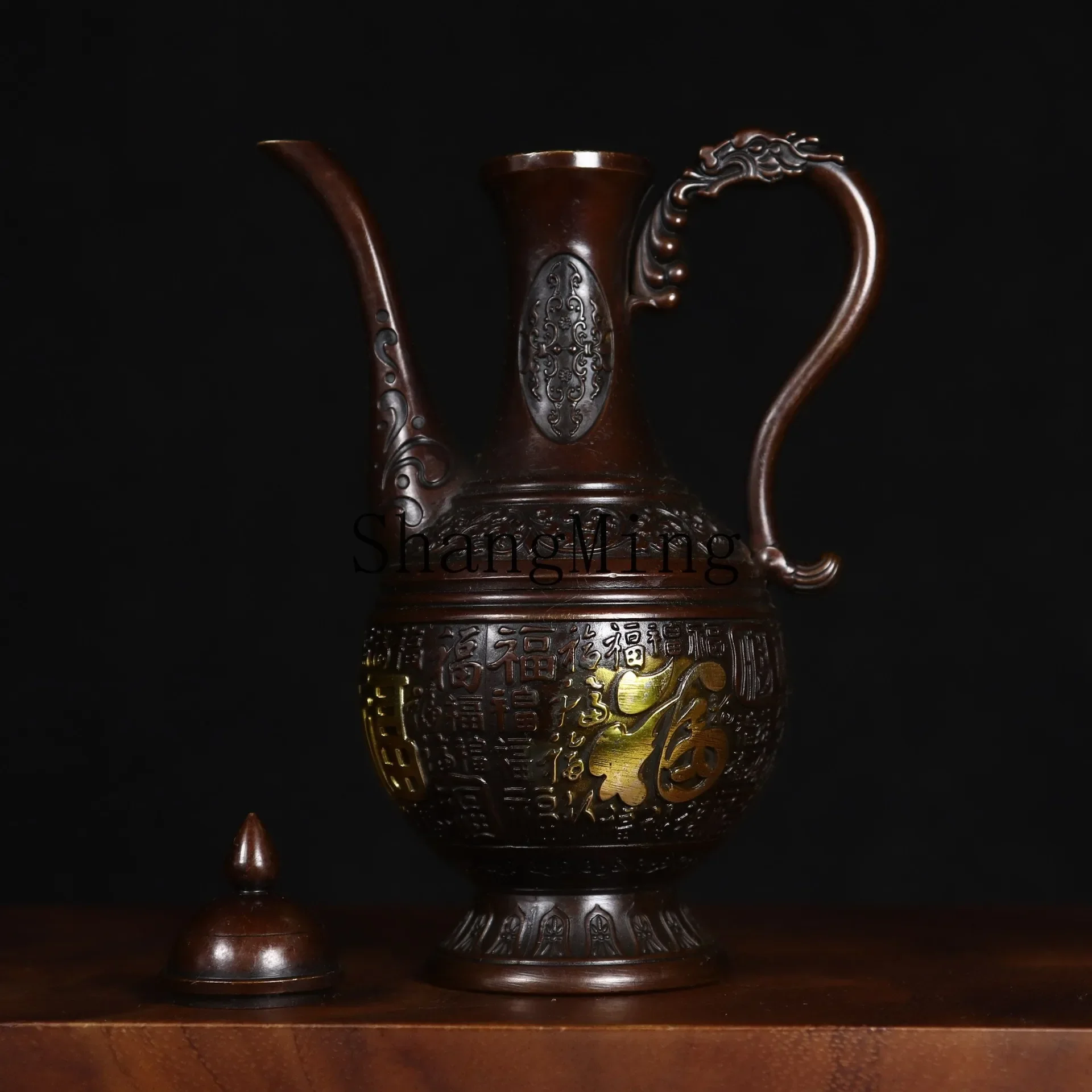 CLL antique Fu character pot copper wine pot, antique bronze ware collection copper ornaments, home decoration crafts
CLL antique Fu character pot copper wine pot, antique bronze ware collection copper ornaments, home decoration crafts