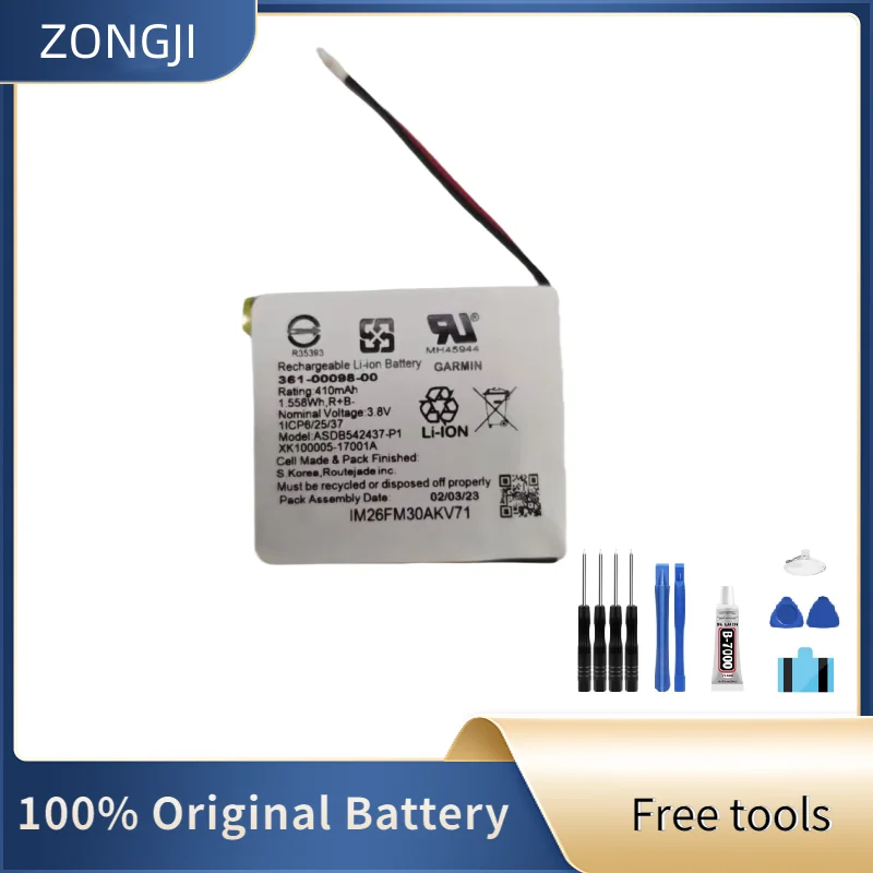 Новая совместимая батарея ZONGJI для Garmin Fenix 5X 361-00098-00, 430 мАч, сменные аккумуляторы + бесплатные инструменты
Новая совместимая батарея ZONGJI для Garmin Fenix 5X 361-00098-00, 430 мАч, сменные аккумуляторы + бесплатные инструменты