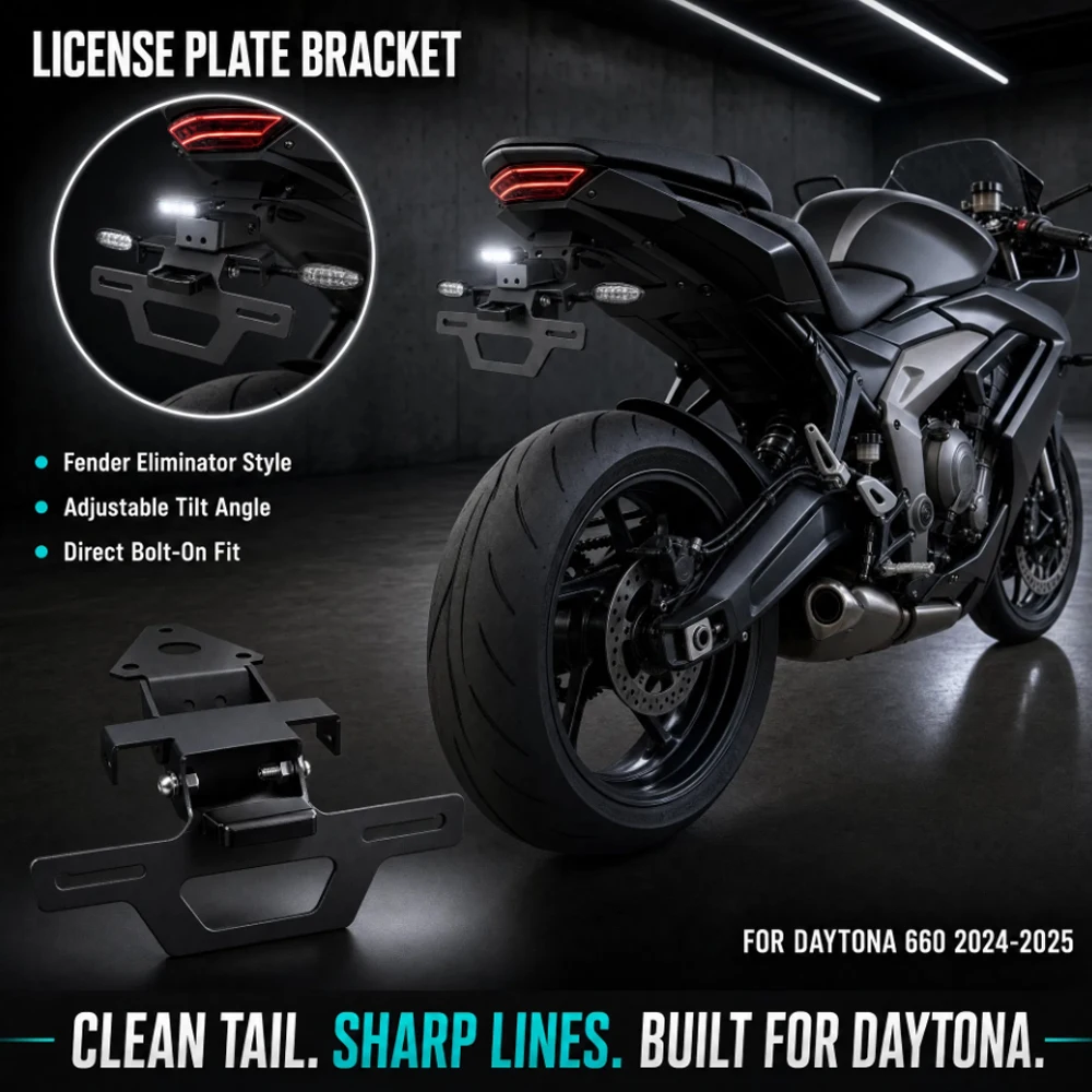 Daytona660 Motorycle License Plate Bracket Rear Tail Tidy Fender Eliminator Registration Holder For Triumph DAYTONA 660 2025
Daytona660 Motorycle License Plate Bracket Rear Tail Tidy Fender Eliminator Registration Holder For Triumph DAYTONA 660 2025