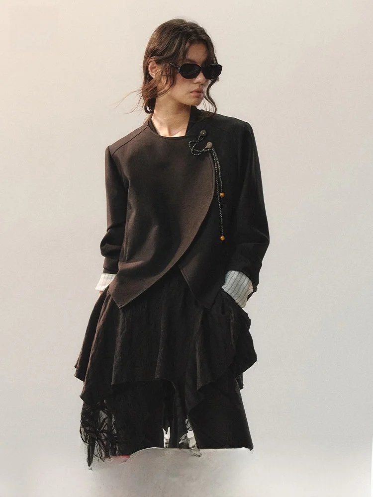 Genesis Early Spring Minimalist Black One-Button Slim Fit Women's Jacket Short Outerwear Fashion Style Polyester Blend
Genesis Early Spring Minimalist Black One-Button Slim Fit Women's Jacket Short Outerwear Fashion Style Polyester Blend