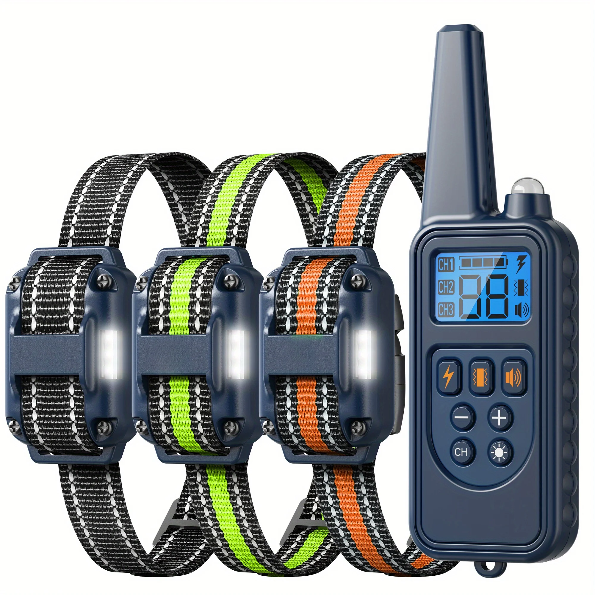 Smart Remote Dog Training Collar with LED Lights, Beep, Vibration, Safe Shock - Effortless Multi-Dog Training Solution!
Smart Remote Dog Training Collar with LED Lights, Beep, Vibration, Safe Shock - Effortless Multi-Dog Training Solution!