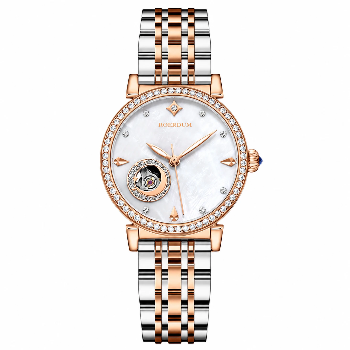 ROERDUM Luxury Automatic Watches for Woman Mother of Pearl Dial Hardlex Butterfly Buckle 3ATM Diamond-Set Watch High-end Gift
ROERDUM Luxury Automatic Watches for Woman Mother of Pearl Dial Hardlex Butterfly Buckle 3ATM Diamond-Set Watch High-end Gift