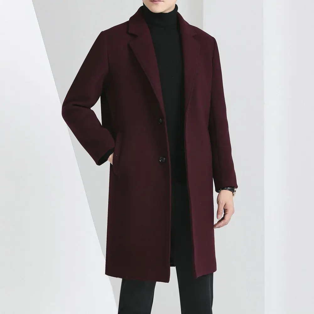 Winter Autumn Men's Timeless Woolen Overcoat Grey Navy Black Burgundy Notched Collar Design Cashmere Coat Plus Size Menswear
Winter Autumn Men's Timeless Woolen Overcoat Grey Navy Black Burgundy Notched Collar Design Cashmere Coat Plus Size Menswear