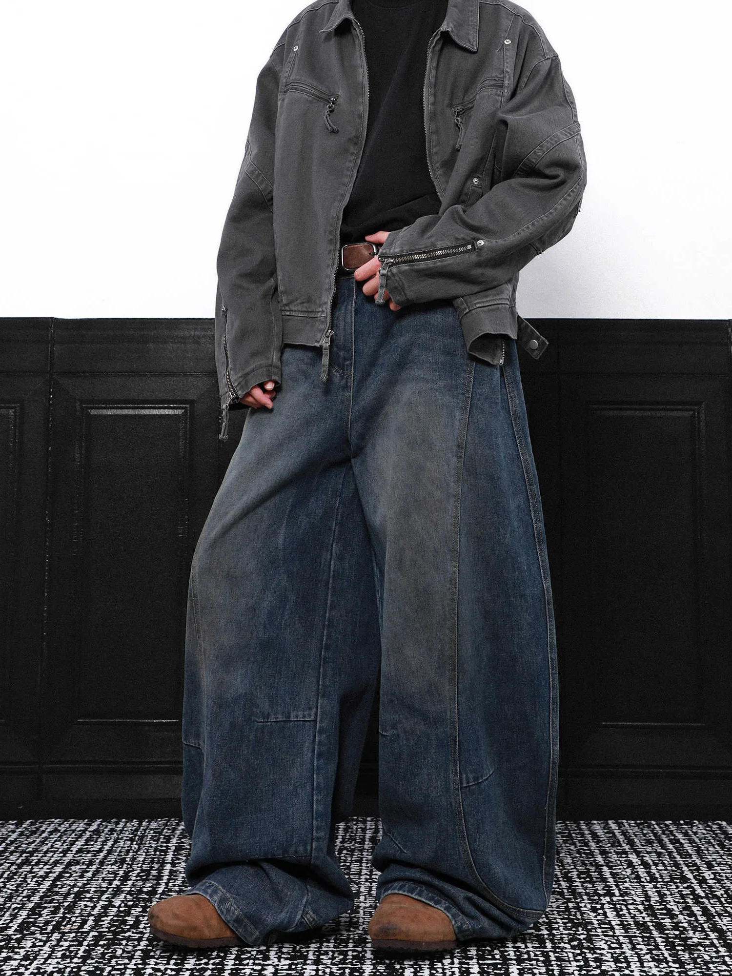 American High Street Structured Wide Leg Jeans Men's Women's Vintage Washed Loose Long Trousers Casual Straight Tube Jeans
American High Street Structured Wide Leg Jeans Men's Women's Vintage Washed Loose Long Trousers Casual Straight Tube Jeans