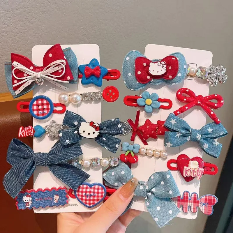10Pcs Hello Kitty Kids Hair Clips Set Denim Bow Duckbill Clips Cute Cartoon Hair Accessories for Girls
10Pcs Hello Kitty Kids Hair Clips Set Denim Bow Duckbill Clips Cute Cartoon Hair Accessories for Girls