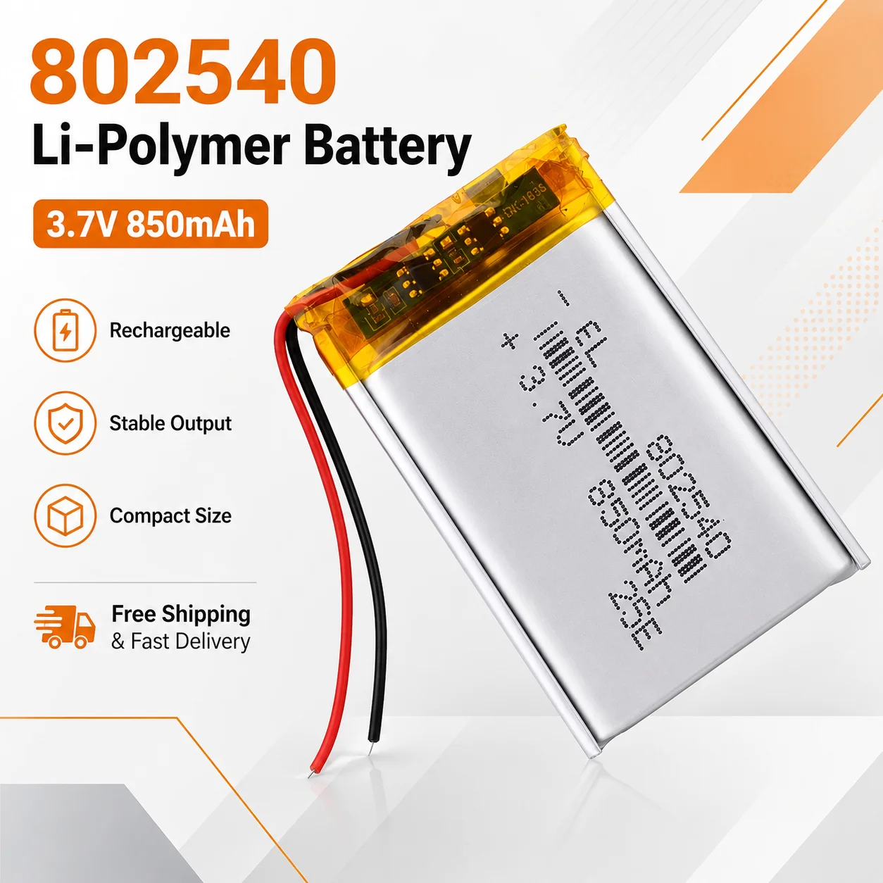 3.7V 300mAh 500mAh 2540 Lipo Battery Series 302540 402540 502540 602540 Rechargeable Lithium Polymer Cell for GPS Dash Cam TWS
3.7V 300mAh 500mAh 2540 Lipo Battery Series 302540 402540 502540 602540 Rechargeable Lithium Polymer Cell for GPS Dash Cam TWS