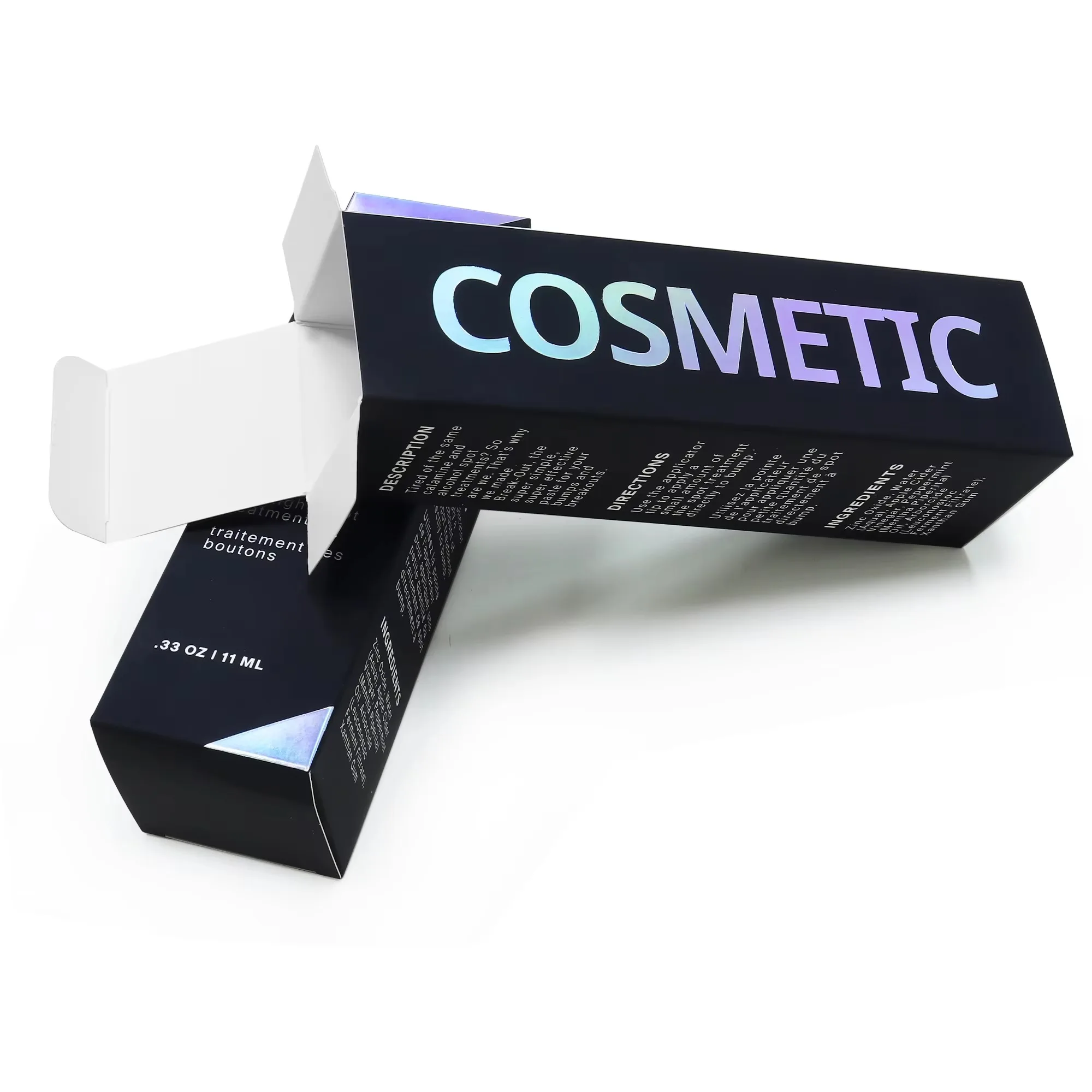 Custom Luxury Cosmetic Packaging Box|Laser Holographic Printing|Paper Folding Carton
Custom Luxury Cosmetic Packaging Box|Laser Holographic Printing|Paper Folding Carton